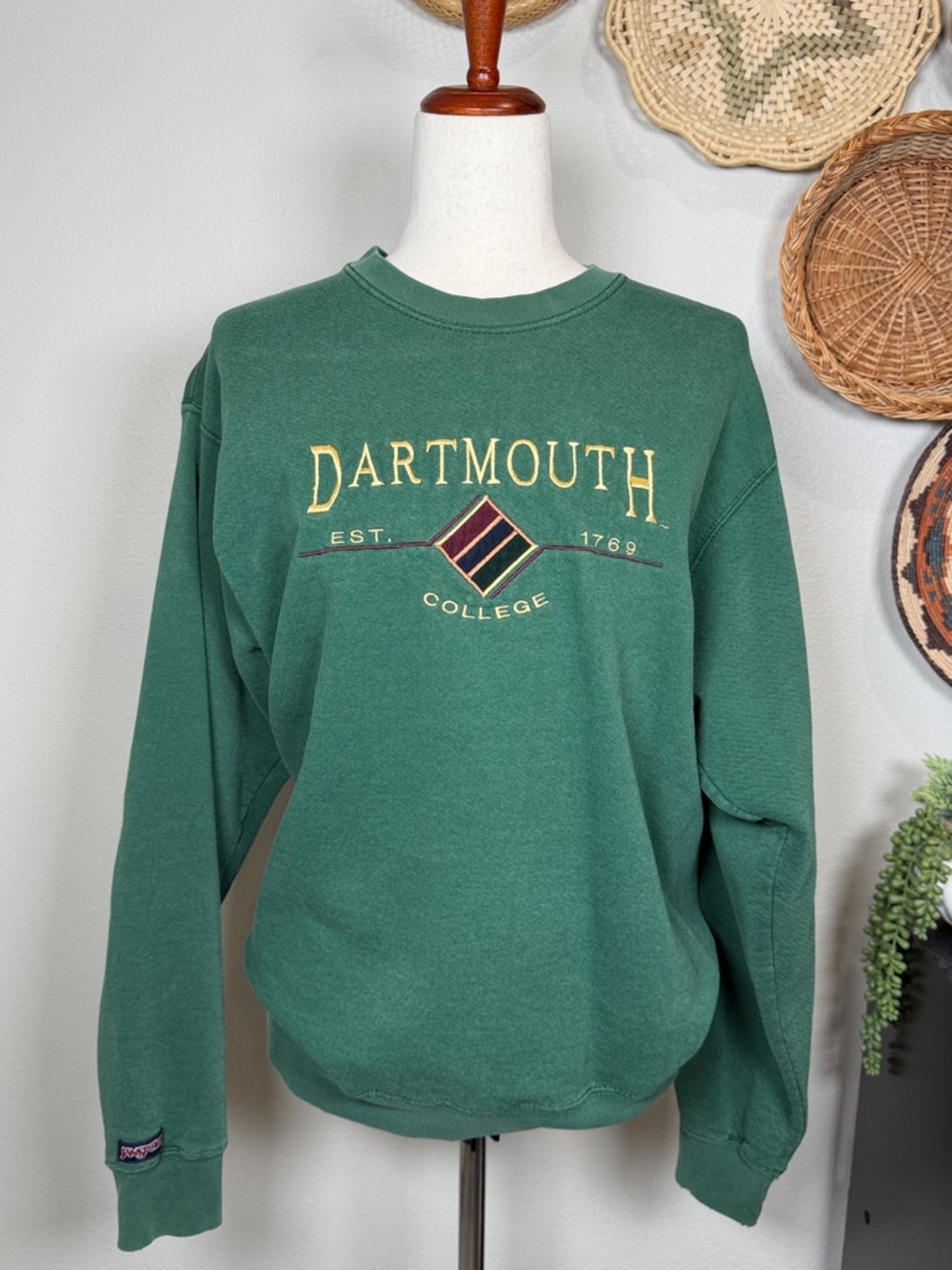 Vintage 90s Jansport Dartmouth College Sweatshirt Crewneck Collegiate Green M